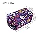 ALAZA Day Of The Dead Sugar Skull Cosmetic Bag Black Zipper Storage Bag Portable Ladies Travel Square Makeup Brushes Bag