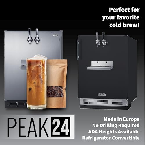 Image of Summit 24 inch Cold Brew Kegerator, Dual Front Taps, No Drill Coffee Dispenser, Black - SBC58BFRTPCF