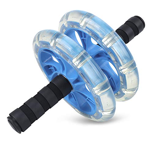 Fitness Roller con Rodamientos, Ejercitador Abdominal de Rueda Doble con Cinta de Resistencia, Ruedas ABS Silenciosas y Manijas Anti-deslizantes de Espuma para Adelgazar la Cintura en Casa miniatura 6