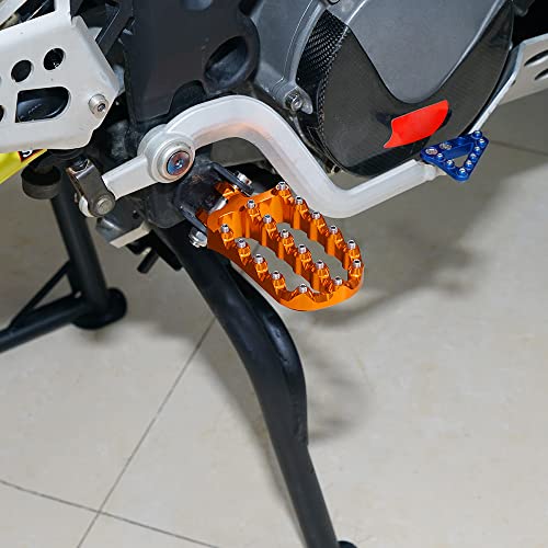 Nicecnc Rally Style Motorcycle Foot Pegs Pedal Footsteps Compatible With Ktm 690 Enduro/R Smc/R 2008-2023,950 990 1050 1090 1190 1290 Adventure/R/S/T,Forged From 6061 Billet Aluminum,Orange #TOP1