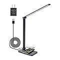 QPEUIM Rechargeable Desk Lamp LED Desk Lamps Eye-Caring Desk Lamps Dimmable Office Lamp with USB Port Touch Control for Home Office Student Dormitory