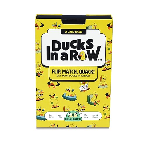 Image of Ducks in a Row Card Game - Spot the Match, Shout Quack | 2+ Players | Ages 7 and Up | Card Games for Kids & Adults | Fast Party Game for Family and Friends | Great for Gifting