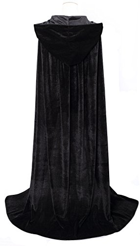 Makroyl Unisex Hooded Cloak Long Velvet Cape For Halloween Christmas Cosplay Costume - Image 5