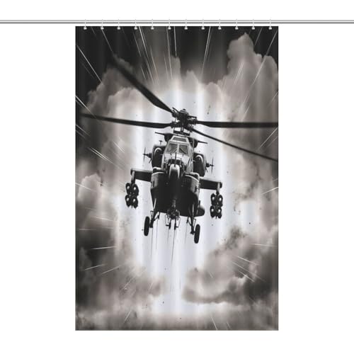 Rideau de douche hélicoptère en polyester 122x183 cm