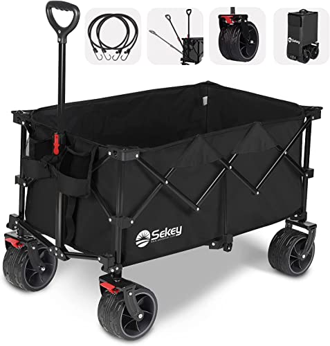BigDean Faltbarer Bollerwagen – Bis 100 Kg Belastbar, 105 Liter, Robuster Transportwagen