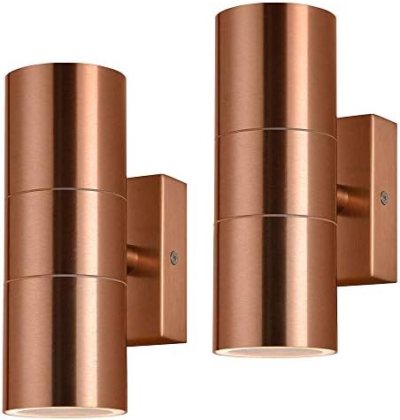 LITECRAFT Kenn Wall Light Outdoor Up Down IP44 Rated Fitting - Polished Steel