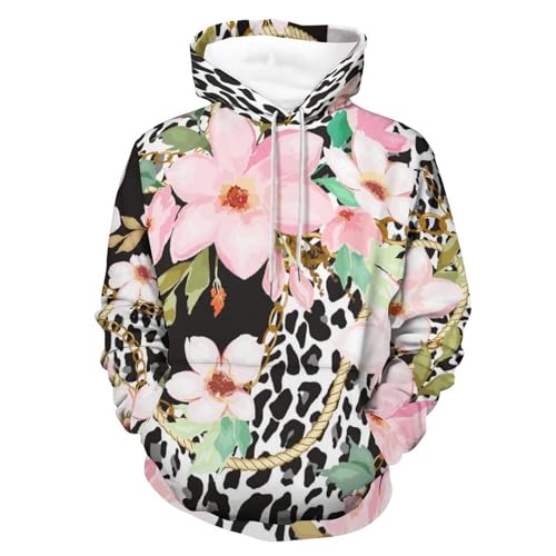 Sweat à capuche léopard des fleurs UMENG fini les vêtements ternes et inconfortables en taille S