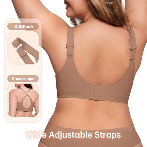 Image of LetsJoli Wireless Bras for Women No Underwire Full Coverage Push Up Bra Support Plus Size Bras for Older Women Bralettes