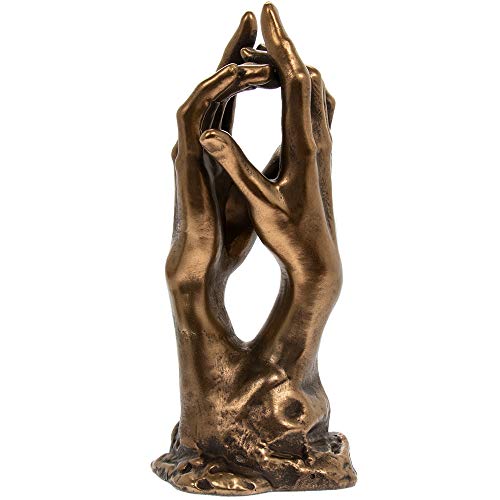 THORNE ANTIQUES AND COLLECTABLES - Le Secret - Sculpture en bronze représentant des mains, inspirée par Rodin