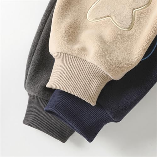 Baby Girl Boy Sweatpants Elastic Waist Cuffed Ankles Winter Thickening Warm Pants4