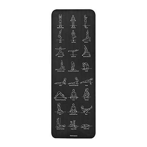Retrospec Solana Yoga Mat 1" Thick w/Nylon Strap for Men & Women