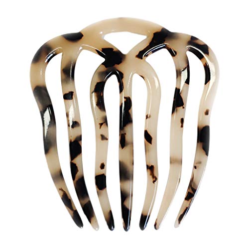 Purplelily Twist Hair Side Comb Hollow Out Wavy 7 Teeth Acetate Antistatic Hairpin Vintage Tortoise cover