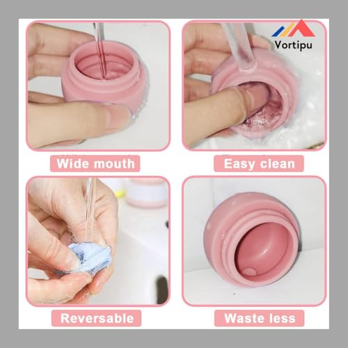Image of Vortipu Silicone Snack Containers with Lids, Leakproof Reusable Food Storage Cups, BPA-Free Lunch Boxes for Kids & Adults, Travel & Picnic Use (Multi)