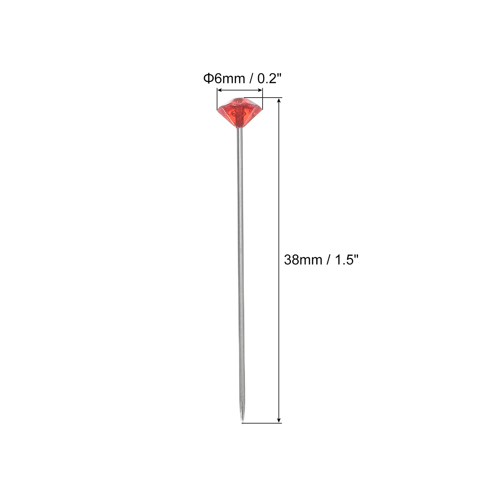 uxcell 200 Stück Blumenstraußnadeln, 3,8 cm, Anstecknadeln mit geradem Kopf, für Hochzeitsstrauß, Nähen, Dekoration, Basteln, bunt