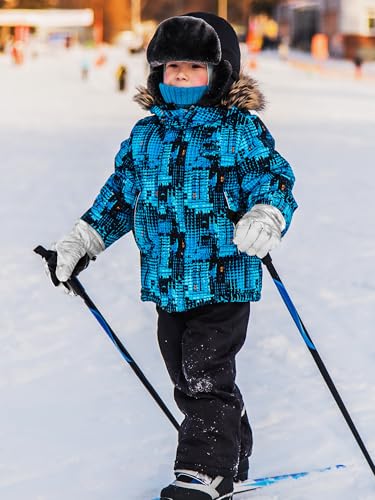 Image of SATINIOR 2 Pairs Kids Waterproof Winter Snow Gloves Ski Gloves for Boy Girl Outdoor Warm Thickening Snowboard