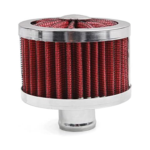 MUGE RACING 23mm Car Air Filter Universal Cold Air Intake Filter High Flow Vent Valve Cover Breather Filter (Red) Cover