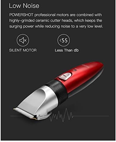 Electric Hair Trimmer Men Clipper Adult Rechargeable Ceramic Cutting Cutter Length Adjusted(Argento,Argento)