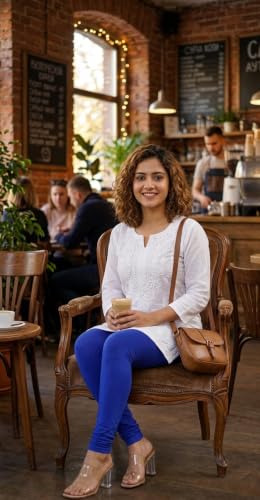 Image of Thrifty Thread Women's Cotton Full Length Leggings | Soft & Comfortable Leggings | High Waist | Regular Fit