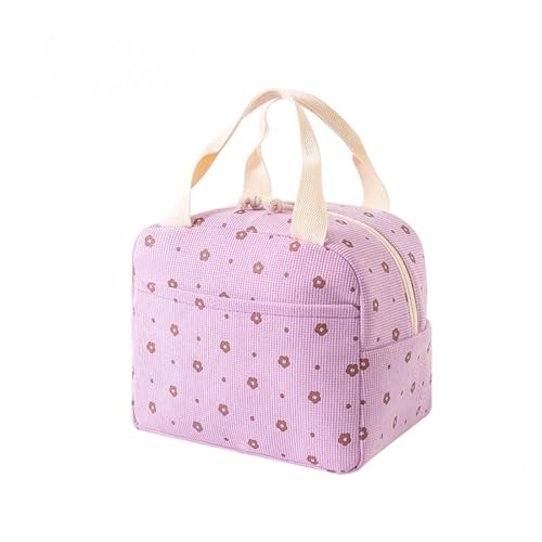HNULGVI bolsa de mano con aislamiento Bolsa de almuerzo pana con aislamiento térmico, lonchera, bolso mano, bolsa térmica escolar multifuncional, comida for picnic(Color 4)
