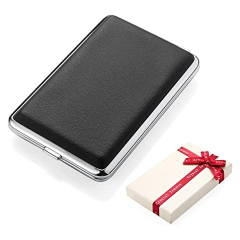 3 farbe PU Leder Zigarettenetui Metall Schwarz braun Beige Zigarettenschachtel Edelstahl Cover