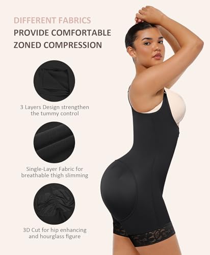 FeelinGirl Shapewear for Women Tummy Control Plus Size Faja Body Shaper for Butt Lifter and Thigh Slimmer Bodysuit4