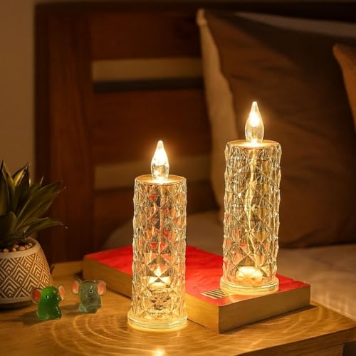 SATYAM KRAFT 2 Pcs LED Tea Light Candles | Flameless & Smokeless ...