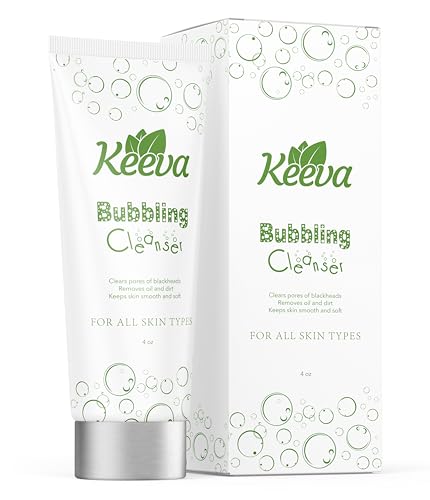 Keeva Bubbling Cleanser - Gentle Foaming Acne Face Wash with Tea Tree Oil for All Skin Types, Treats and Prevents Acne - Cleanses Pores, Removes Excess Oils - Paraben and Sulfate Free