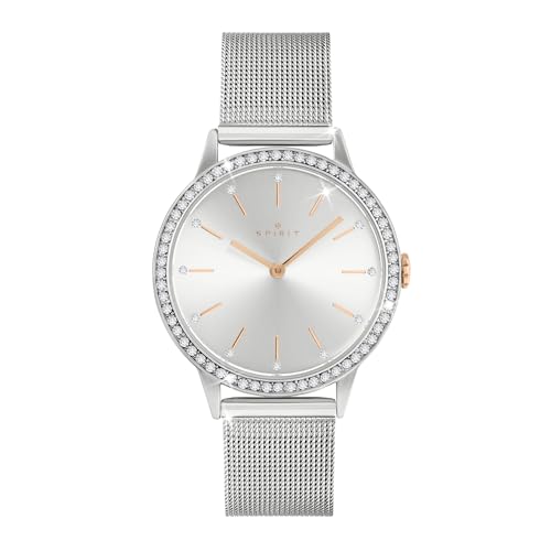 Montre femme quartz Spirit en acier argenté à maille milanaise