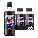 Sodastream Lot de 6 Concentrés Pepsi Zéro Sucres pour Machine à Eau Pétillante et Soda | Préparez jusqu'à 9 Litres de Pepsi en Quelques Secondes, Goût Original, 440ml