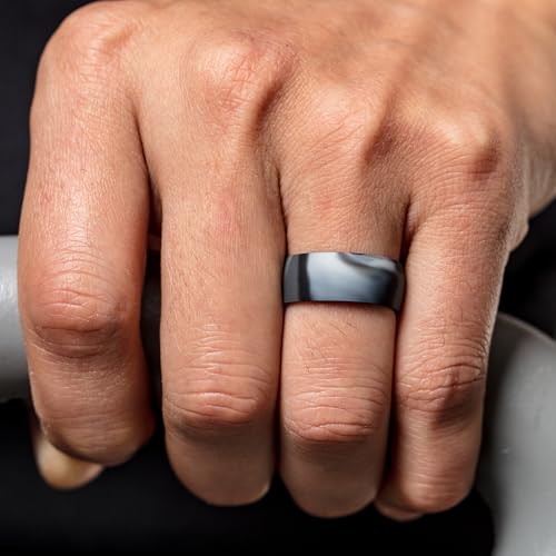 Image of ThunderFit Silicone Rings for Him and Her, Rubber Engagement Bands Unisex - 1 /4 /5 /7 /8 Variety Multipack