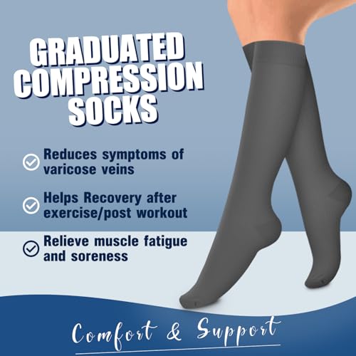 Image of Laite Hebe 4 Pairs-Compression Socks for Women&Men Circulation-Best Support for Nurses,Running,Athletic
