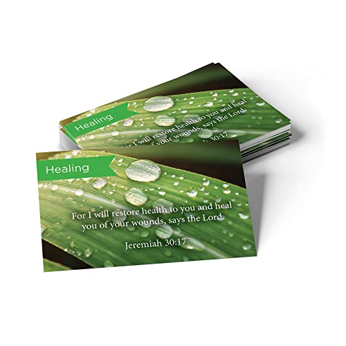 Pass It On Scripture Cards, Healing, Jeremiah 30:17, Pack of 25 Inspirational Bible Verse Wallet Cards for Devotional, Bible Study, & Memorization, Small Christian Greetings for Encouragement