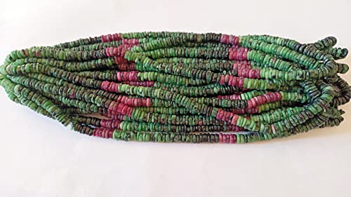 Forme de roue 4,50 à 5,50 MM Ruby Zoisite perles Heishi régulières - 3