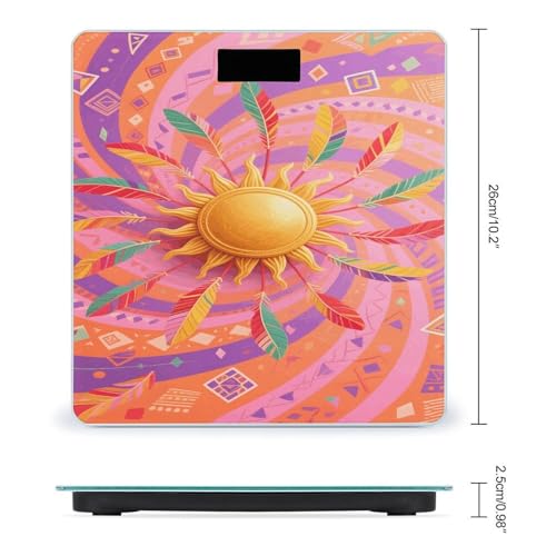 Báscula digital de baño Retro Boho Sun para cuerpo LCD miniatura 2