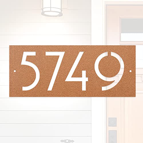 Peronalizable Rectangular Metal House Number Sign | Mid Century Modern Metal Address Plaque | Retro Style Address Numbers | Customized Visible Address Sign #TOP4