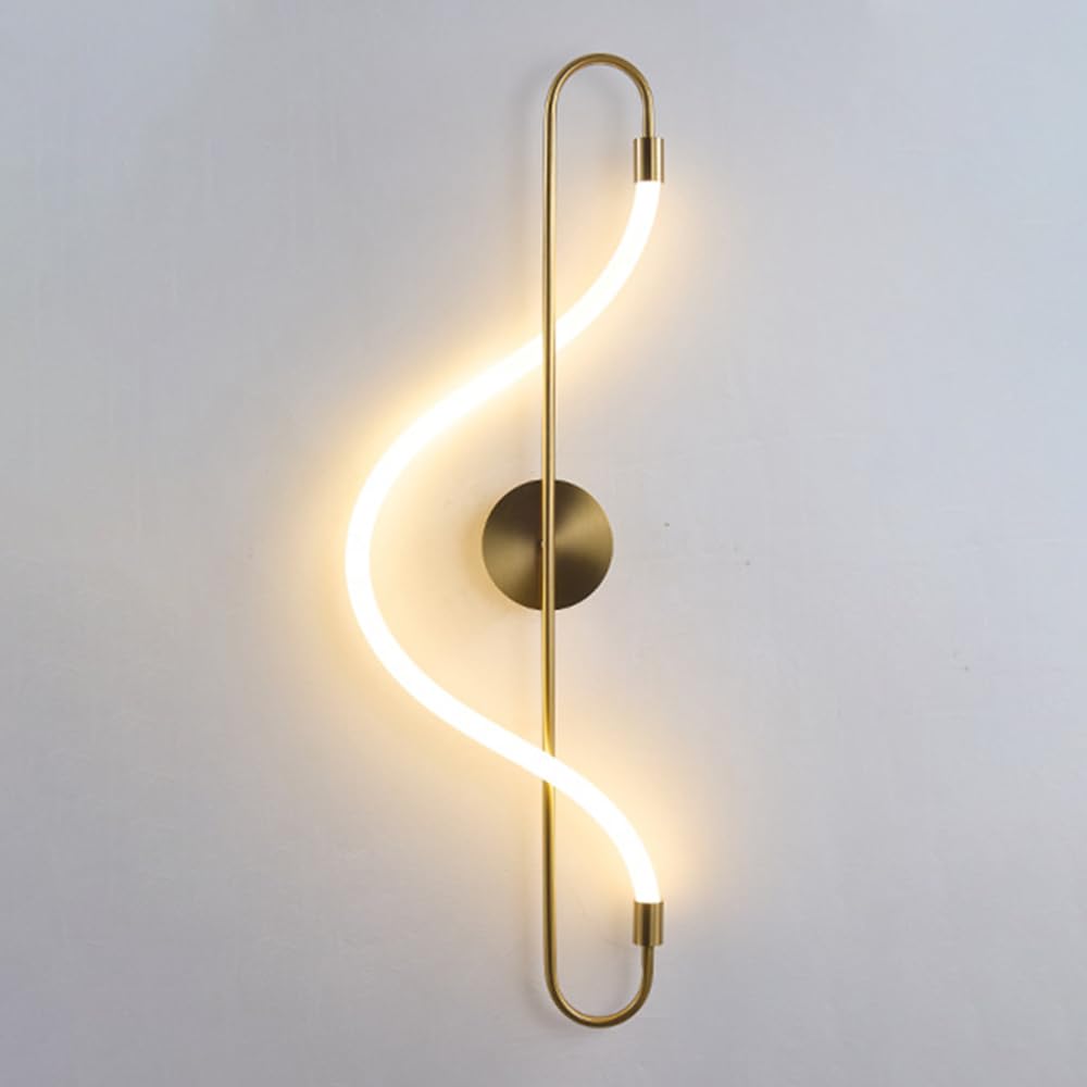 Lámpara de pared de tira larga de cobre con diseño LED moderno y manguera de silicona fina