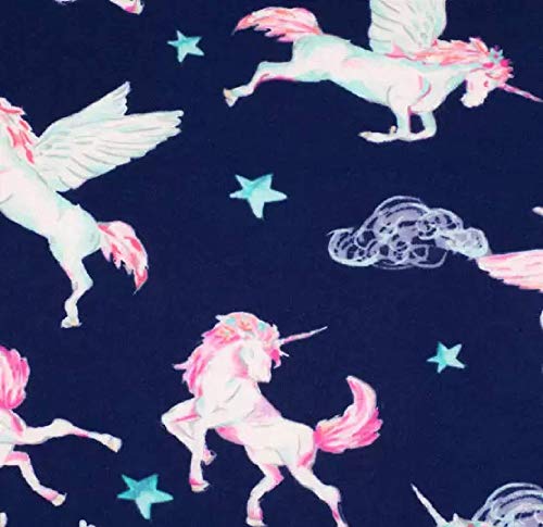 Premium 100% Cotton Flannel Fabric by the Yard - Enchanting Pegasus Unicorn Pattern in Navy Blue 3 Premium 100% Cotton Flannel Fabric by the Yard - Enchanting Pegasus Unicorn Pattern in Navy Blue - Image 2