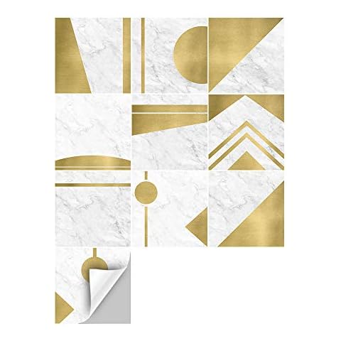 Fupeiwen Tile Stickers,Floor Wall Tile Self-adhesive/Splashback Transfers Sticker for Kitchen/Bath/Home Decor(10Pcs),15cm*15cm Cover