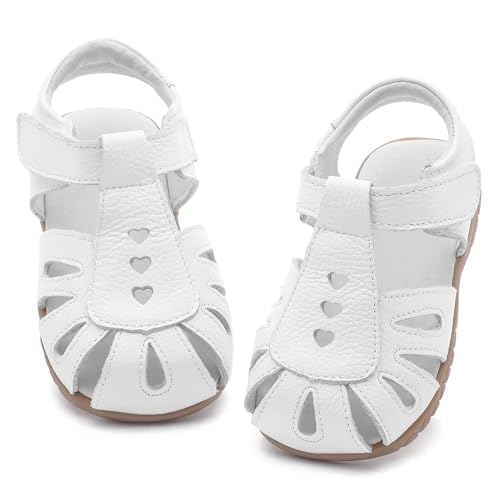 Image of Femizee Toddler Girls Leather Dress Sandals with Adjustable Strap