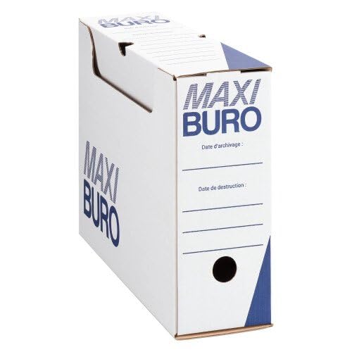 Maxiburo Boîte à archives blanches dos 10 cm Lot de 20