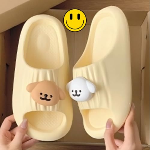 Cute Dog Women's Cloud Pillow Slides Open-Toe Soft Kawaii Sandals Non-Slip Slippers Bathroom Indoor & Outdoor4