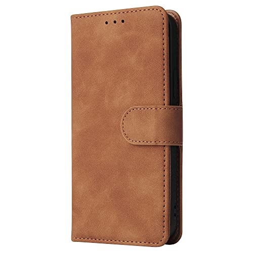 Étui en cuir marron pour iPhone 13 Pro Max à 6S, finition haut de gamme