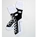Bits and Pieces - Novelty Socks - Hi-Top Sneaker - Silly Socks - Machine Washable - Cotton-Rich Socks, Fun Great Gift - Black - Adult Size 5.5-11.5