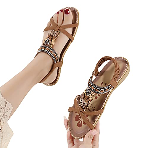 SKFLABOOF Wandersandalen Damen Riemchensandalen Outdoor Glitzer Sandallen...