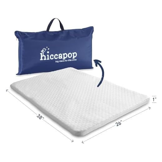 hiccapop Pack and Play Mattress Pad for (38"x26"x1.5"), Playpen Pad, Playard Mattress for Pack and Play, Pack N Play Mattress Topper with Carry Bag and Washable Cover, New 1.5" Thick
