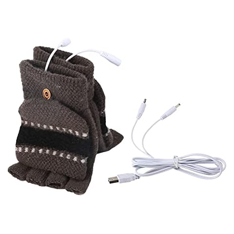 Eurobuy USB Heated Gloves, Unisex Winter Hand Warm Gloves Washable USB Heated Gloves Full Half Finger Heated Gloves Laptop Gloves Mitten for Women's and Men's Cover