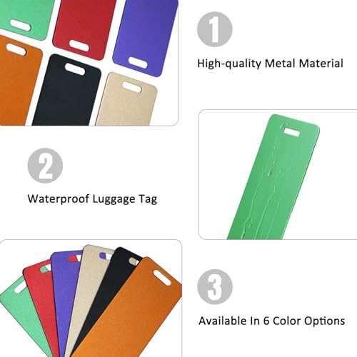 Custom Luggage Tags for Suitcases|Personalized Engraved Metal Luggage Name Tags(Pack of 4)|Cruise Luggage Tags|Heavy Duty Durable Travel Tags,Bag Tag,Presents for Family (Black, Small)3