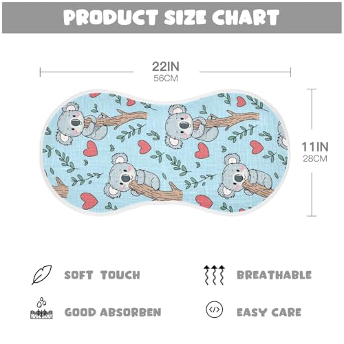 vvfelixl Baby Burp Cloths Cute Koala Climb Baby Newborn Cotton Burping Cloths Set Babys Washcloths 4 Pack2