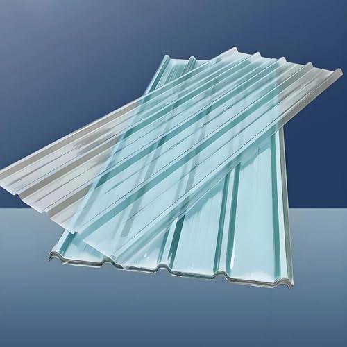 Hojas De Techo Corrugado, 1mm Planchas Transparentes Tejados, Placa De Iluminación Natural De Fibra De Vidrio, Chapa Tejado A Prueba De Lluvia Anti-UV, Chapa Tejado (0.9×0.9m/35×35in,1pcs)