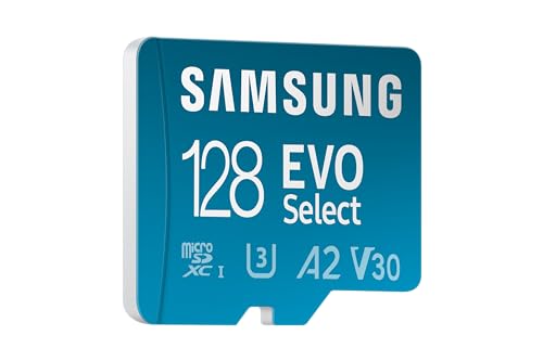 Samsung Carte mémoire microSDXC, Evo Select MB-ME128SA/EU, 128 Go, vitesse de lecture 160 Mo/s¹, fournie avec adaptateur SD